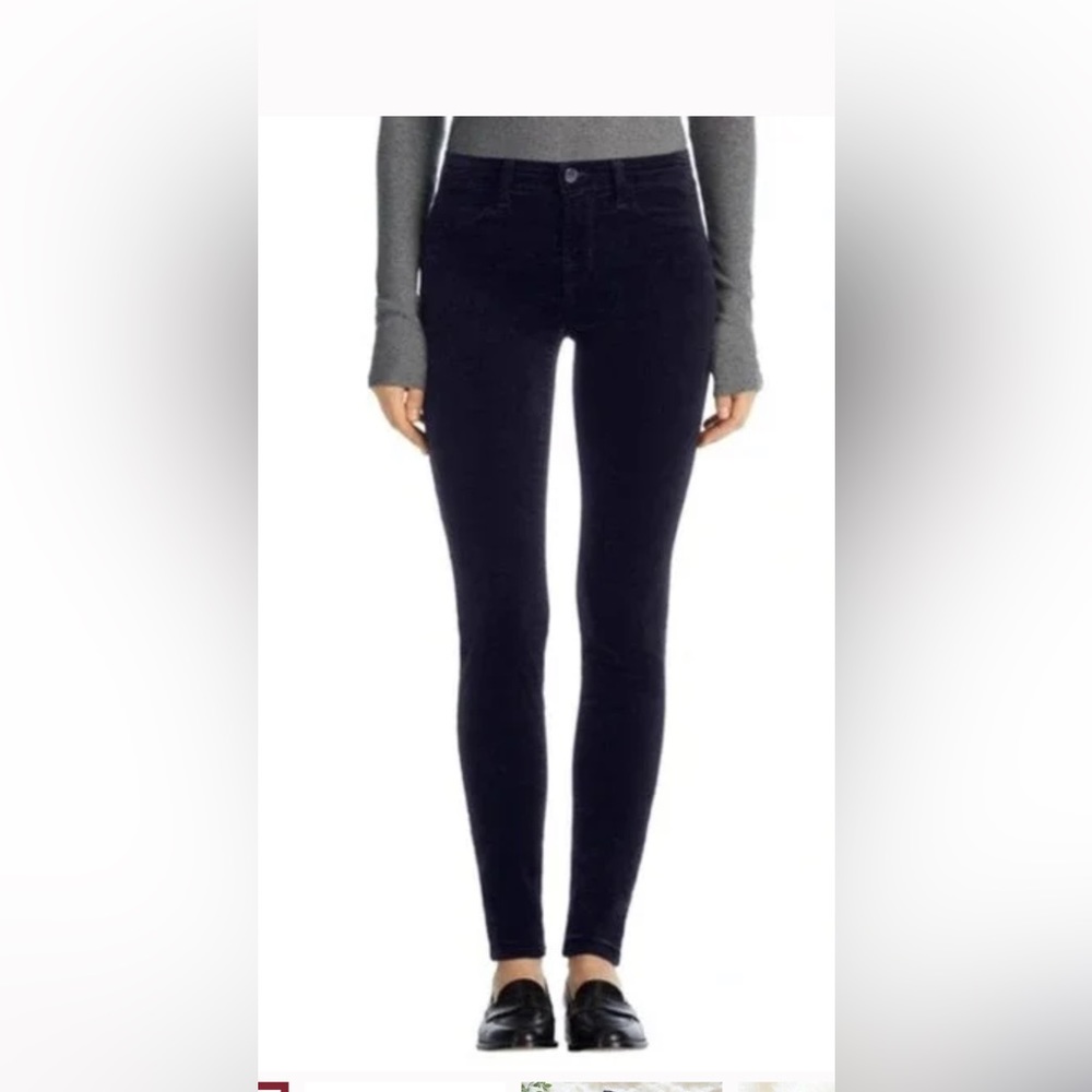 Midnight blue velvet J Brand skinny pants!